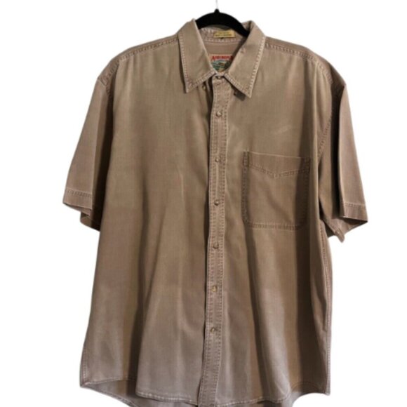 Adirondack Outdoors Shirt Khaki L Sportsman Fishing Neutral Retro Hunting - Picture 1 of 12
